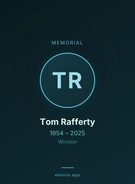 Memorial portrait of Tom Rafferty