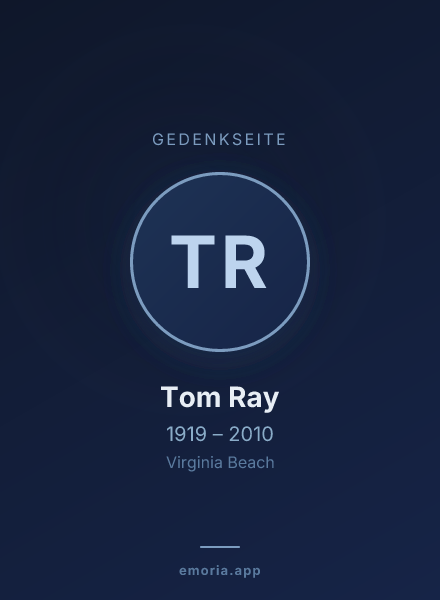 Gedenkportrait von Tom Ray