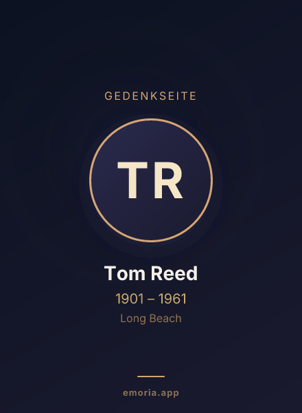 Gedenkportrait von Tom Reed
