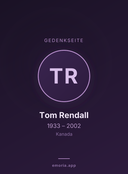 Gedenkportrait von Tom Rendall