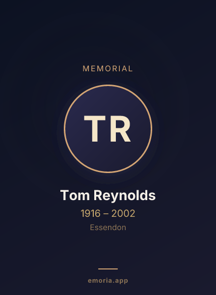 Memorial portrait of Tom Reynolds
