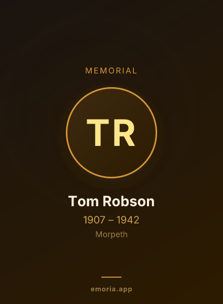Memorial portrait of Tom Robson