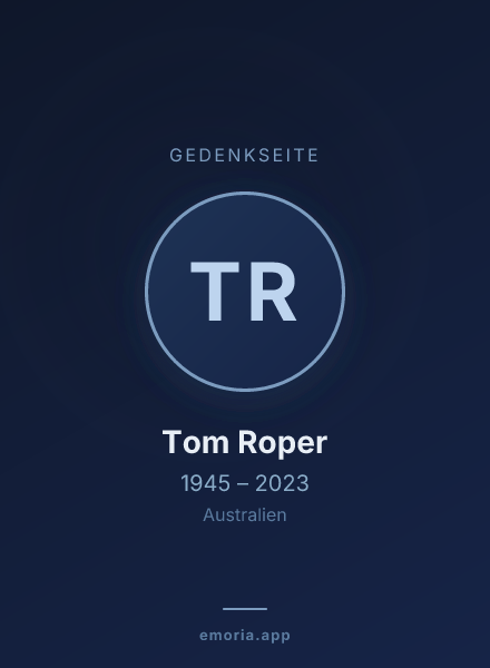 Gedenkportrait von Tom Roper
