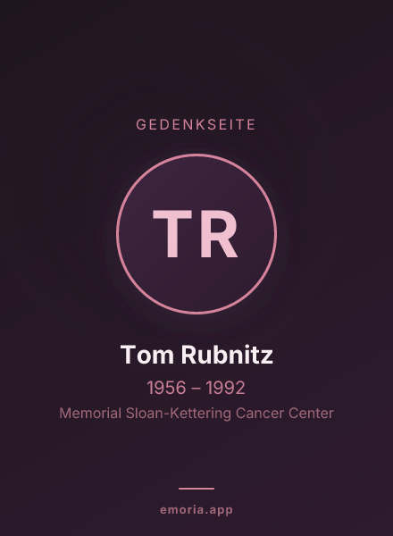 Gedenkportrait von Tom Rubnitz