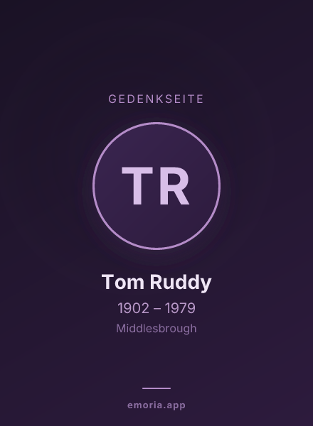 Gedenkportrait von Tom Ruddy