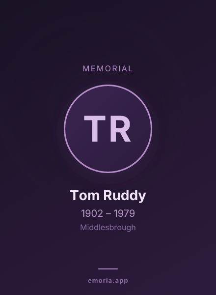 Memorial portrait of Tom Ruddy