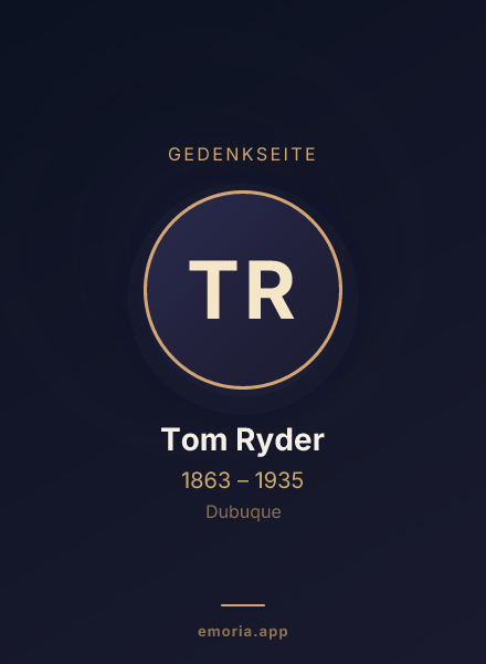 Gedenkportrait von Tom Ryder