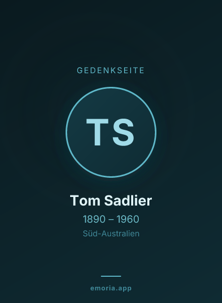 Gedenkportrait von Tom Sadlier