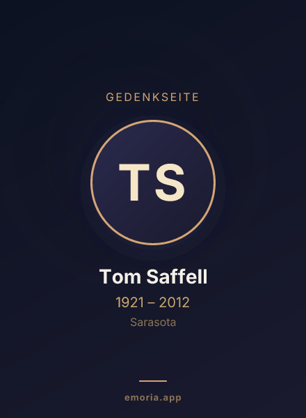 Gedenkportrait von Tom Saffell