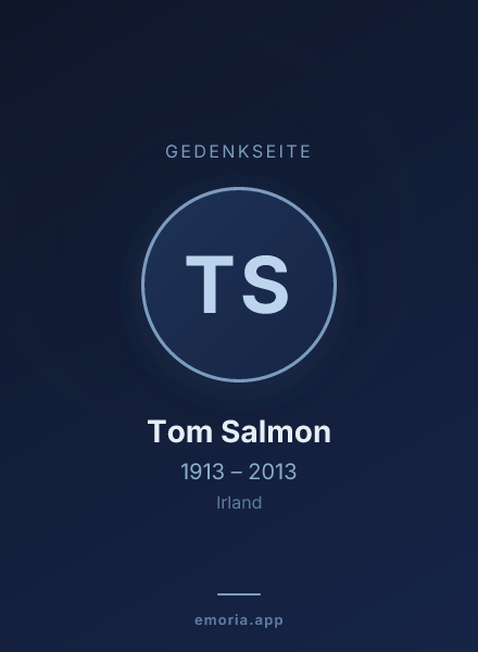 Gedenkportrait von Tom Salmon