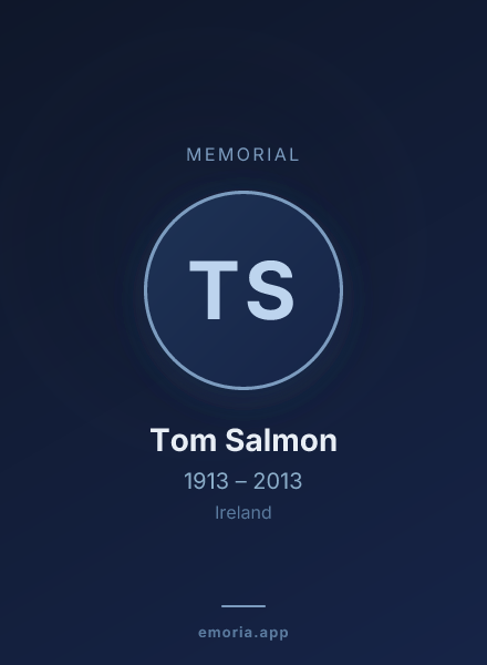 Memorial portrait of Tom Salmon