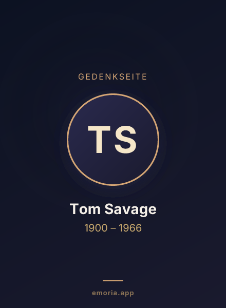 Gedenkportrait von Tom Savage