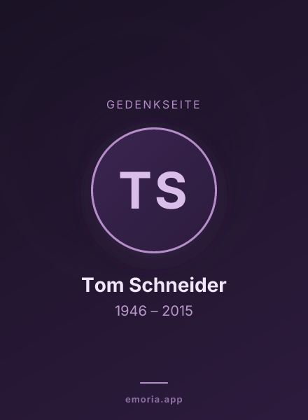 Gedenkportrait von Tom Schneider