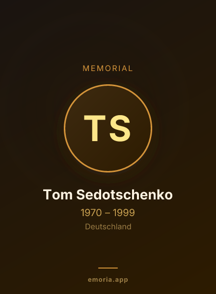 Memorial portrait of Tom Sedotschenko
