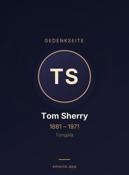 Gedenkportrait von Tom Sherry