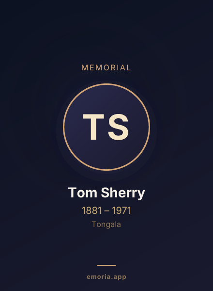 Memorial portrait of Tom Sherry