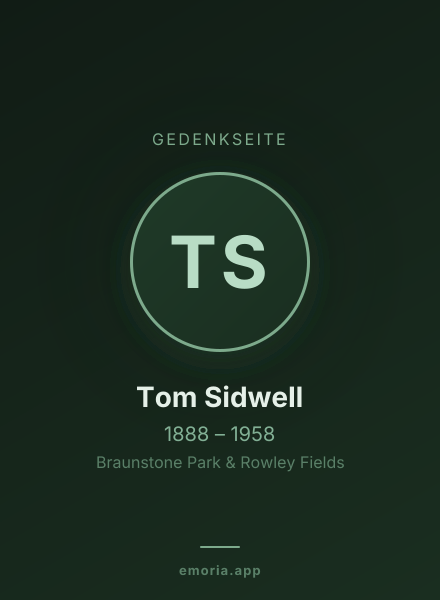 Gedenkportrait von Tom Sidwell