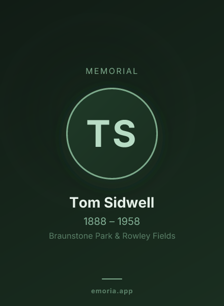 Memorial portrait of Tom Sidwell
