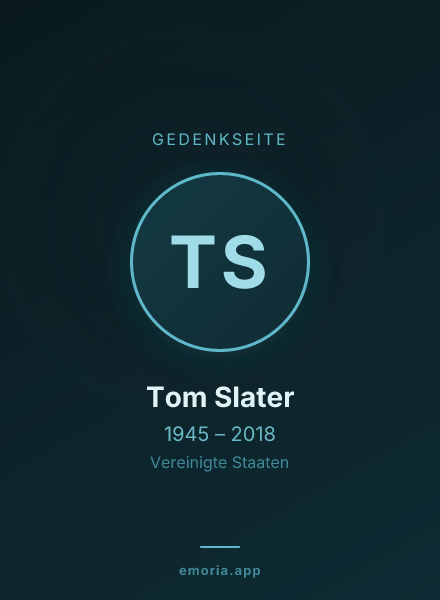 Gedenkportrait von Tom Slater