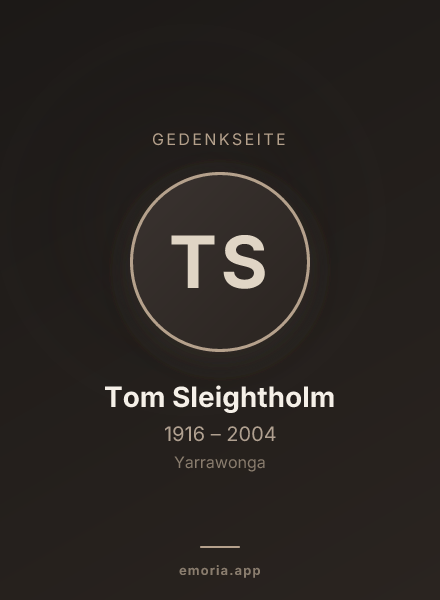 Gedenkportrait von Tom Sleightholm