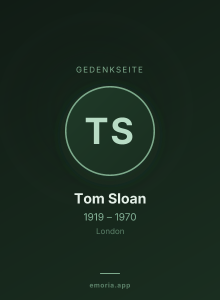 Gedenkportrait von Tom Sloan