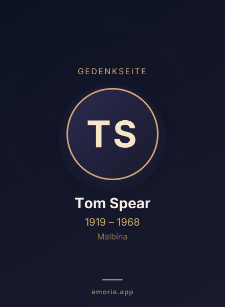 Gedenkportrait von Tom Spear