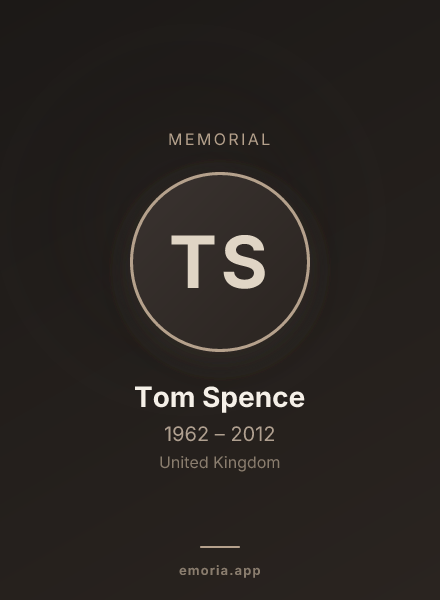 Memorial portrait of Tom Spence
