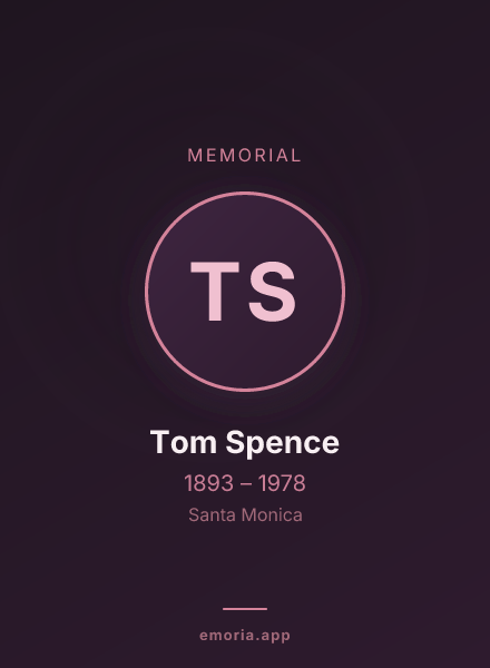 Memorial portrait of Tom Spence