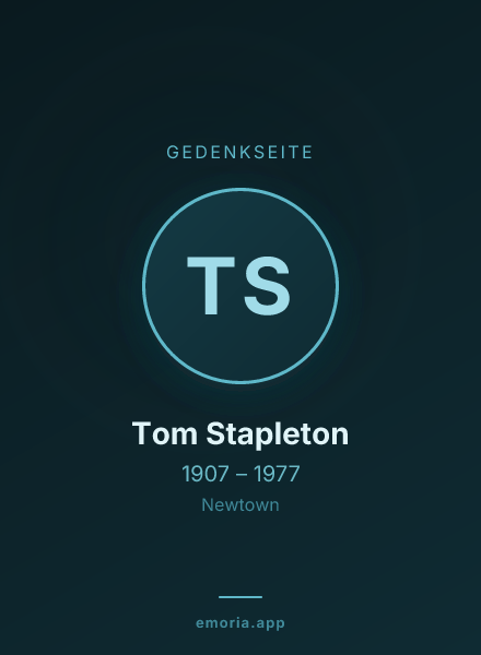 Gedenkportrait von Tom Stapleton
