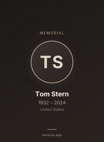 Memorial portrait of Tom Stern