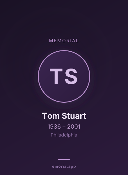 Memorial portrait of Tom Stuart