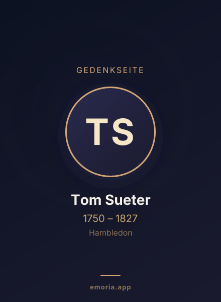 Gedenkportrait von Tom Sueter