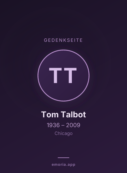 Gedenkportrait von Tom Talbot