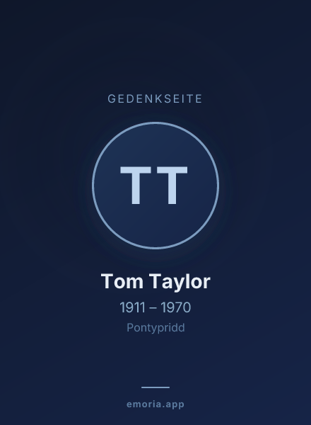Gedenkportrait von Tom Taylor