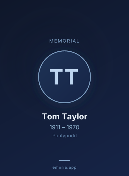 Memorial portrait of Tom Taylor