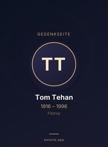 Gedenkportrait von Tom Tehan