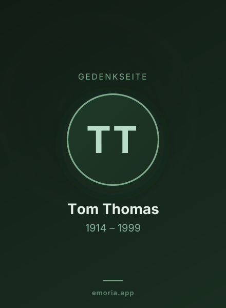 Gedenkportrait von Tom Thomas