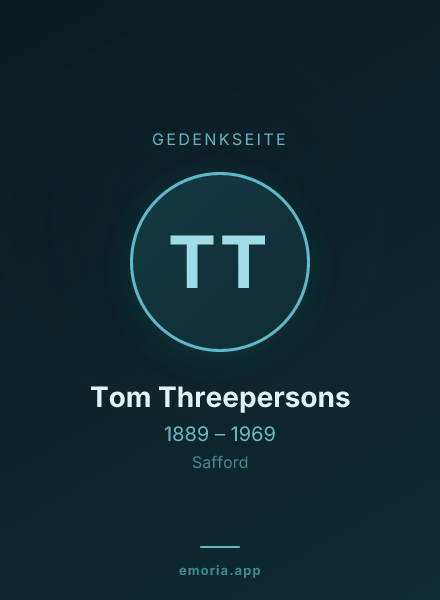 Gedenkportrait von Tom Threepersons