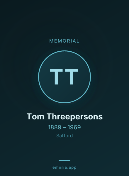 Memorial portrait of Tom Threepersons