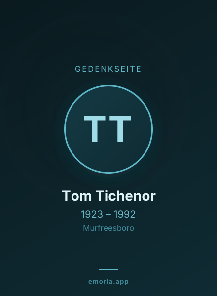 Gedenkportrait von Tom Tichenor