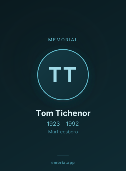 Memorial portrait of Tom Tichenor