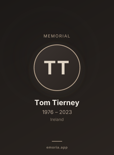 Memorial portrait of Tom Tierney