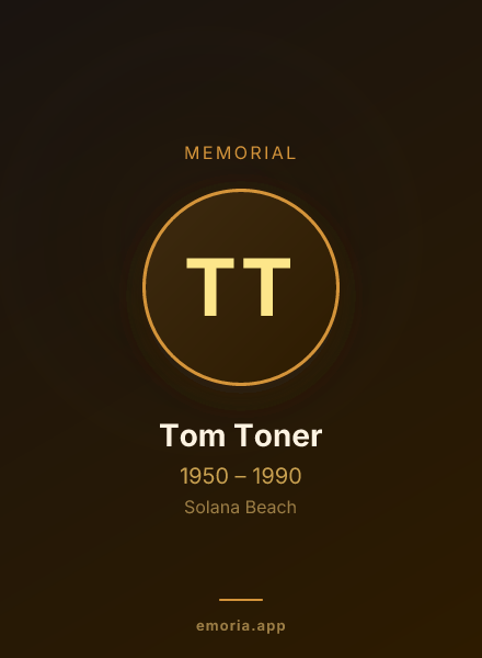 Memorial portrait of Tom Toner