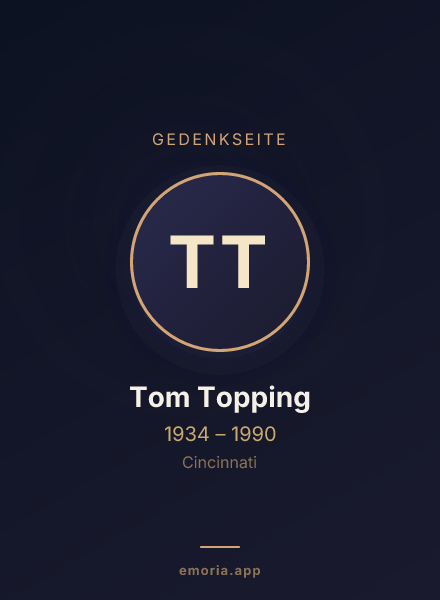 Gedenkportrait von Tom Topping