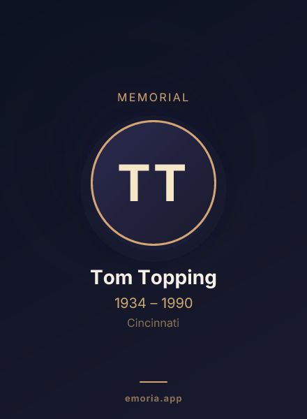 Memorial portrait of Tom Topping