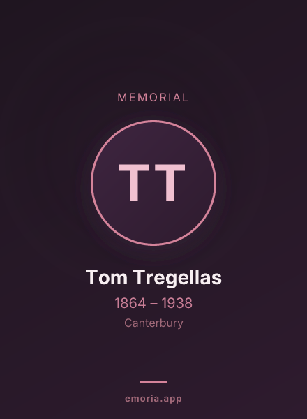 Memorial portrait of Tom Tregellas