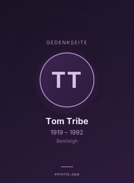 Gedenkportrait von Tom Tribe