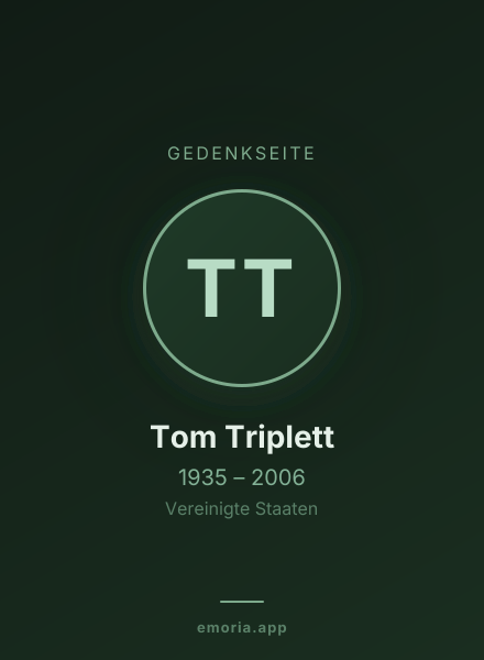 Gedenkportrait von Tom Triplett