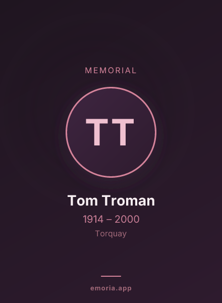 Memorial portrait of Tom Troman