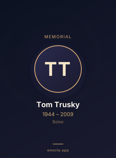 Memorial portrait of Tom Trusky